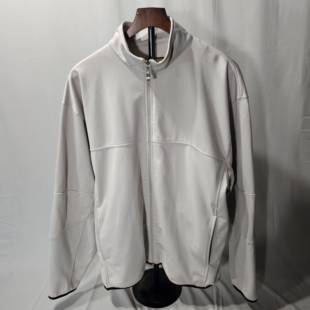 Grand Slam Golf Jacket Men's Size Large Tan Lightweight Full Zip Preppy